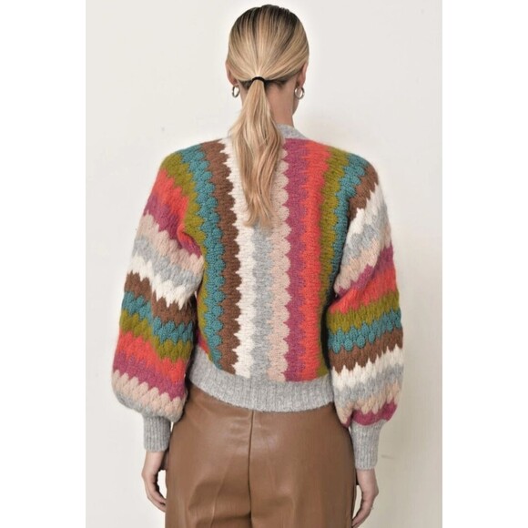 Eleven Six Women's Charlie Cardigan Multi Alpaca Wool Blend 3-Button Size XS/S - Picture 3 of 12